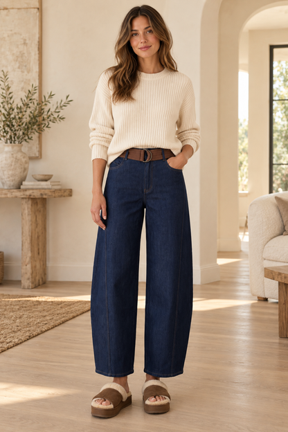 MIAMI BARREL JEANS (DARK WASH)
