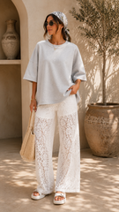 SCUBA ROUND NECK TOP WITH SIDE SLITS (H GREY)