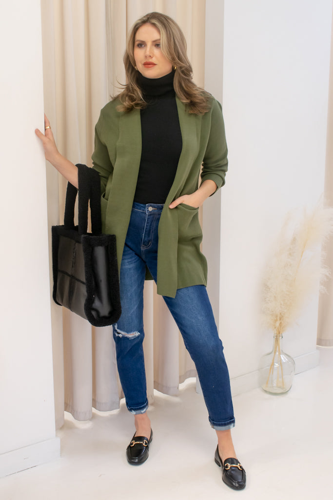 NEW NATASHA OVERSIZED CARDIGAN (OLIVE)