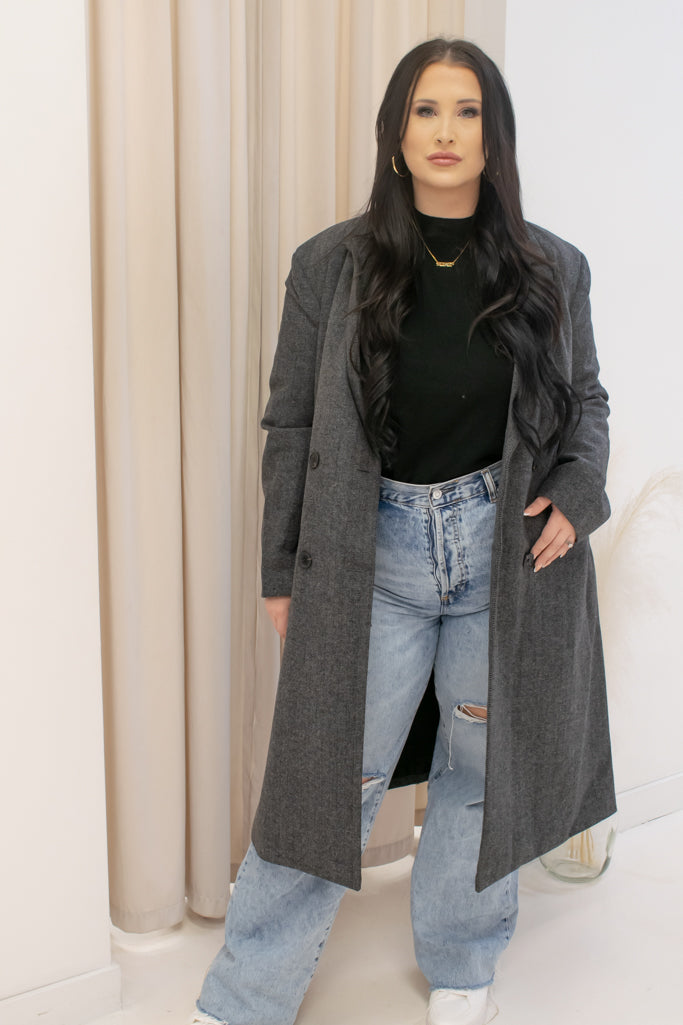 NEW LUCY PEA COAT (DARK GREY) | BRAND: ONLY