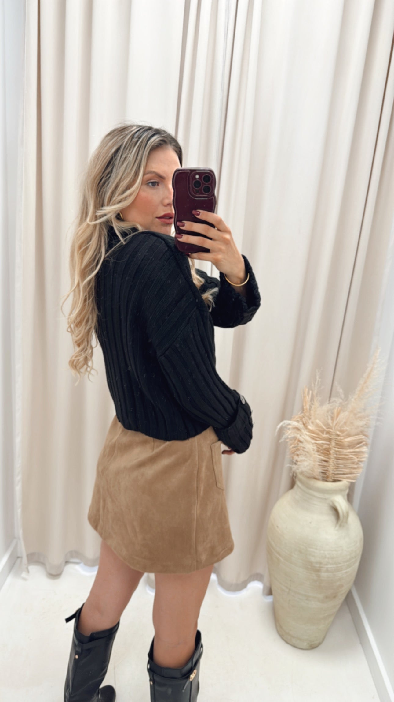 ESTELLA RIBBED SWEATER (BLACK)