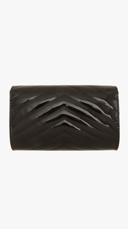 HIGH SHINE CHEVRON QUILTED CROSSBODY BAG (RED &amp; BLACK)