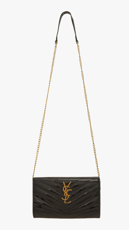 HIGH SHINE CHEVRON QUILTED CROSSBODY BAG (RED &amp; BLACK)