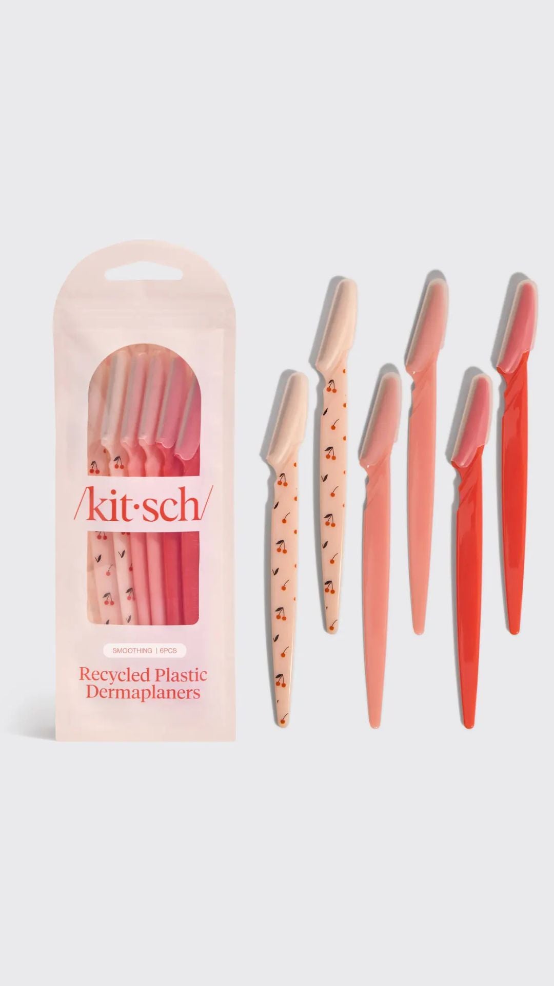 RECYCLED PLASTIC DERMAPLANERS 6 PC SET ASSTED CHERRY BLOSSOM | KITSCH