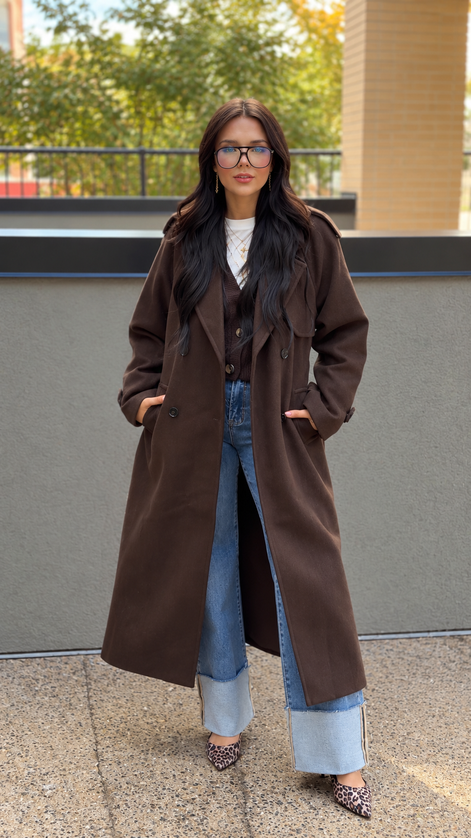 DEAR-TRILLION LONG BELT COAT (BROWN) | ONLY