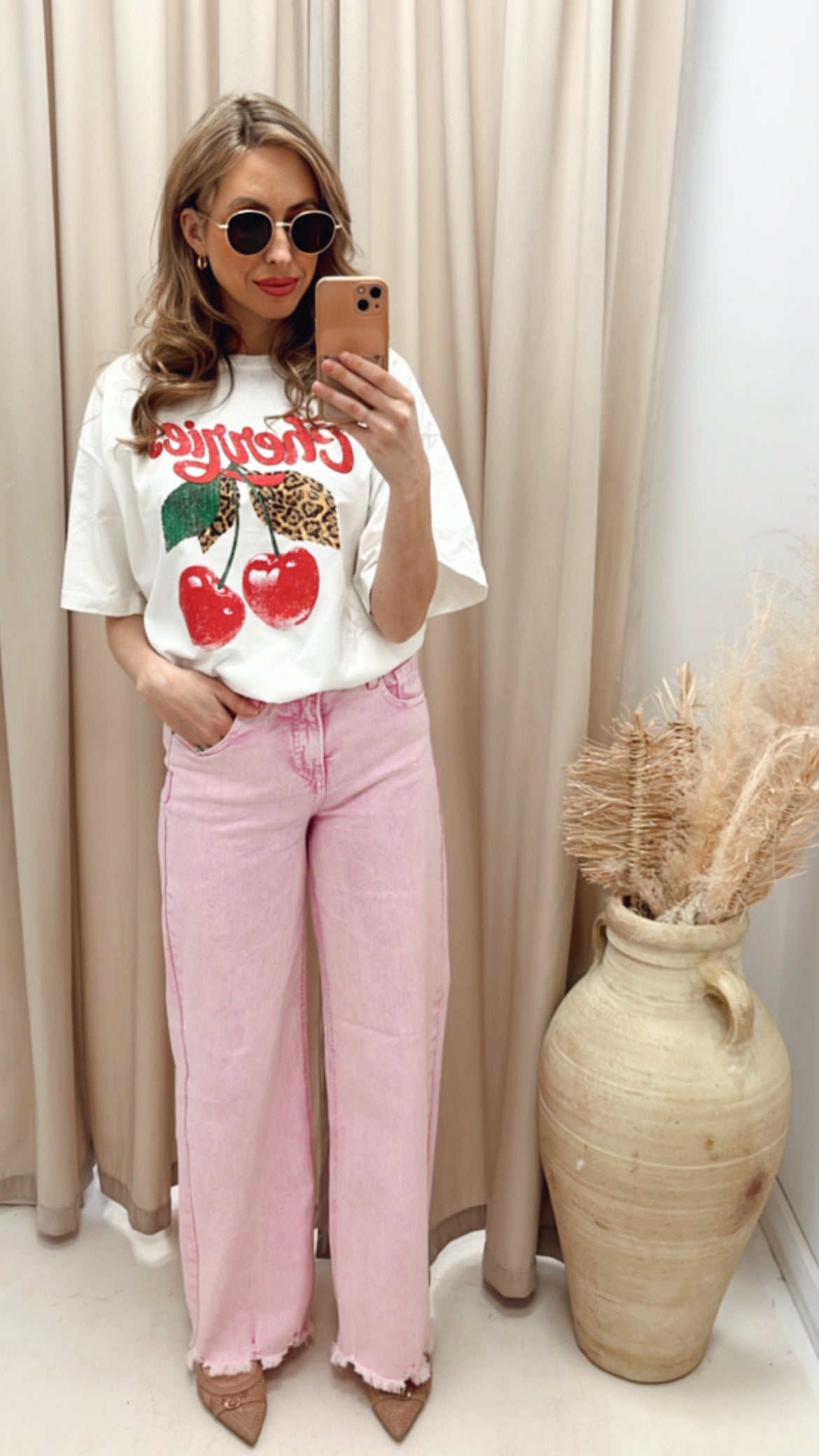 NEW SHERRI WASHED PINK DENIM JEAN (RISEN)