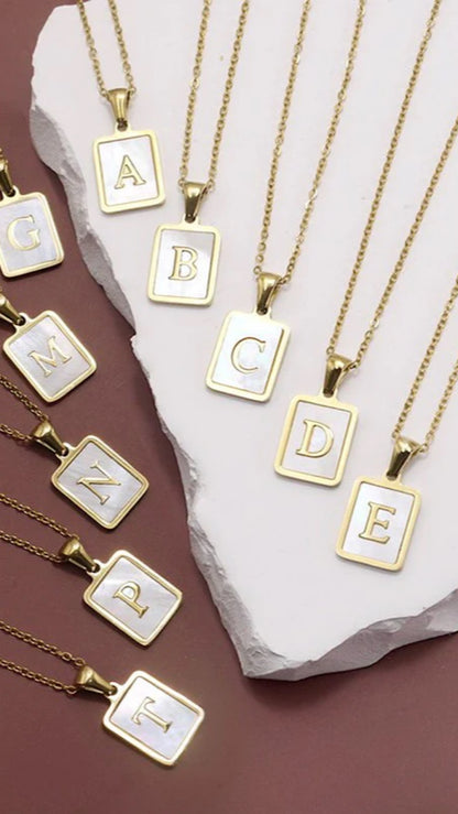 NEW INITIAL MOTHER OF PEARL NECKLACE | BEST SELLER