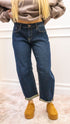 CHELSEA BARRELL JEANS (DARK WASH)
