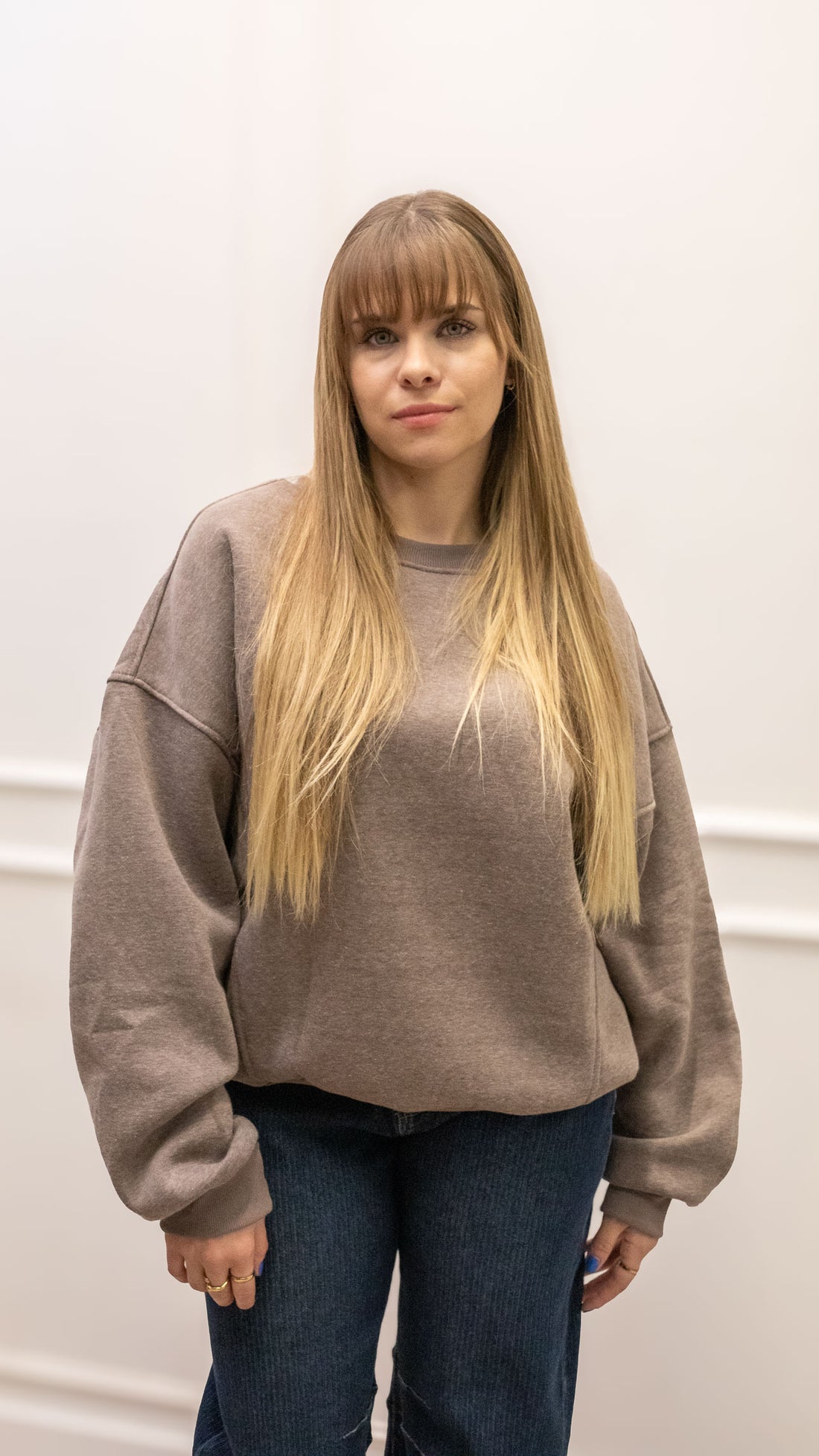 FAIRA CREW NECK SWEATER | TAUPE