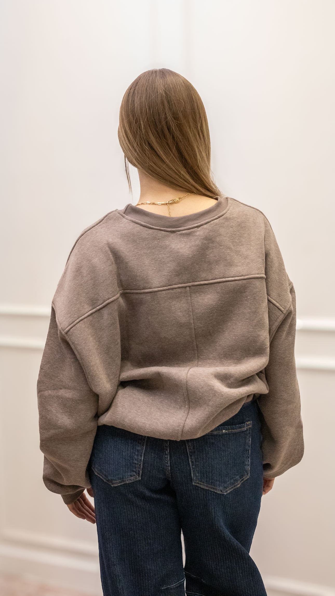 FAIRA CREW NECK SWEATER | TAUPE