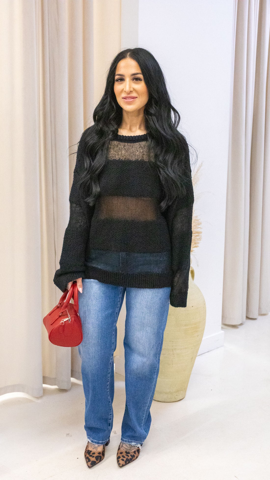 SELVI MESH KNIT SWEATER (ONLY)