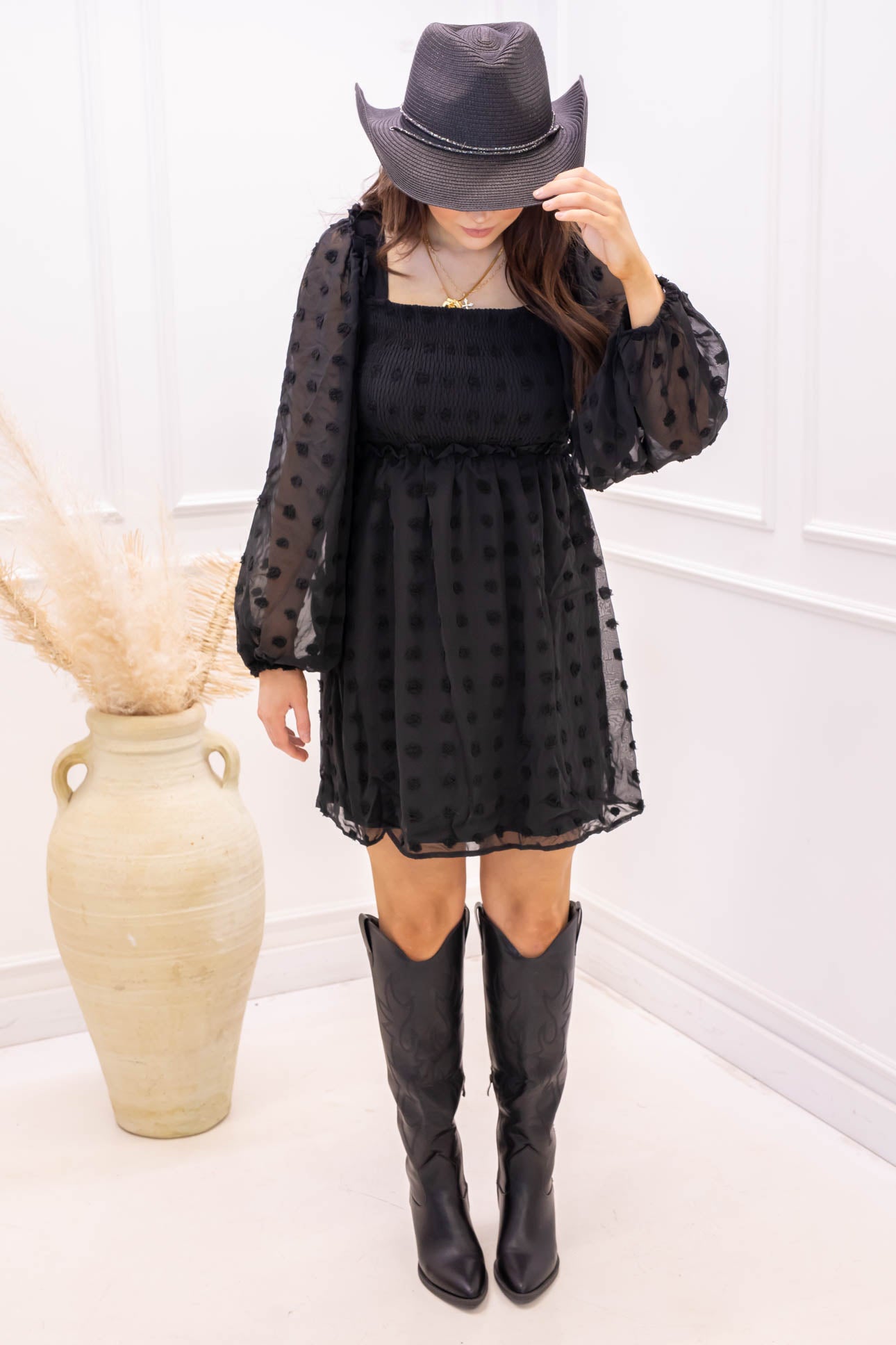 NEW DIOR BABYDOLL MINI DRESS (BLACK) | BEST SELLER | RESTOCK