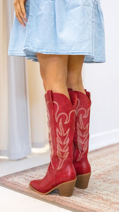 DARIAN COWBOY TALL BOOT (RED)