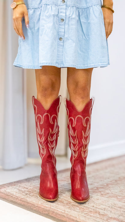 DARIAN COWBOY TALL BOOT (RED)