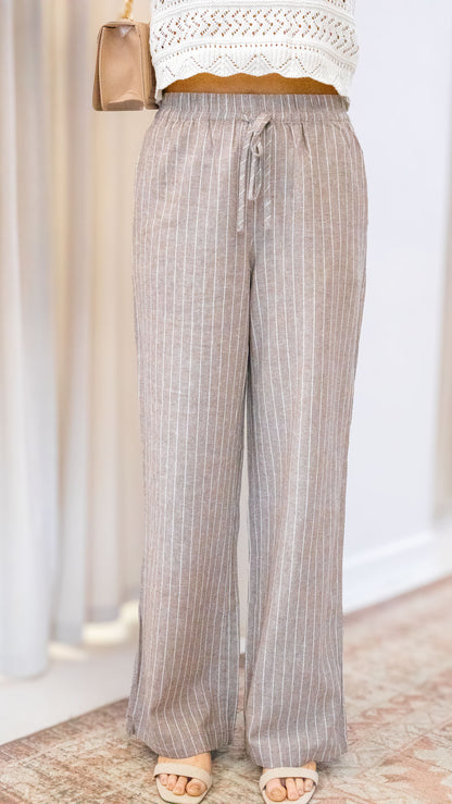 LUDO LINEN BLEND STRIPE PANTS CC OTW | ONLY