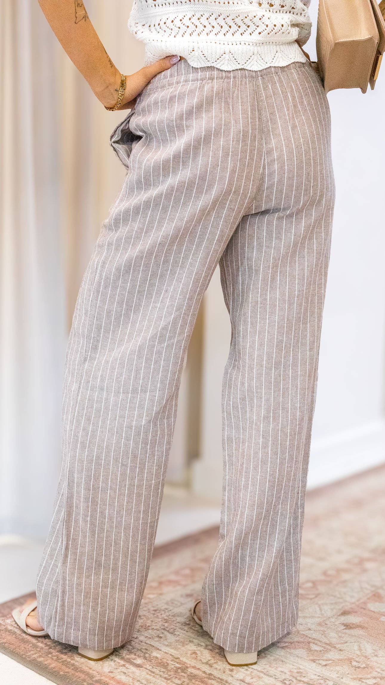 LUDO LINEN BLEND STRIPE PANTS CC OTW | ONLY