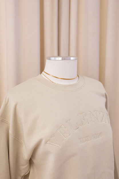 VELENZIA 2016 CREW NECK SWEATER (LIGHT BEIGE)