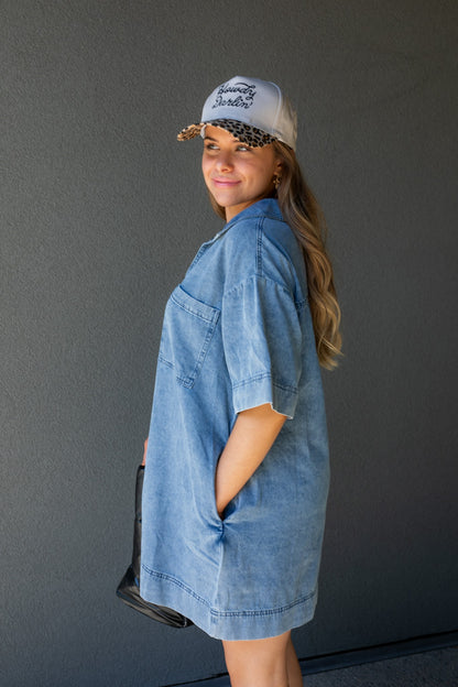 SOLEIL DENIM MINI DRESS