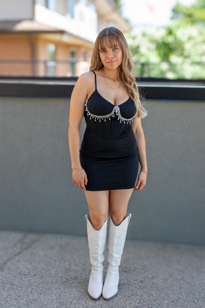 NEW LEXI MINI CORSET DRESS (BLACK)