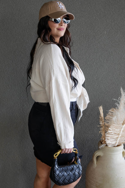 DARLA HIGH RISE DENIM SKIRT (BLACK)