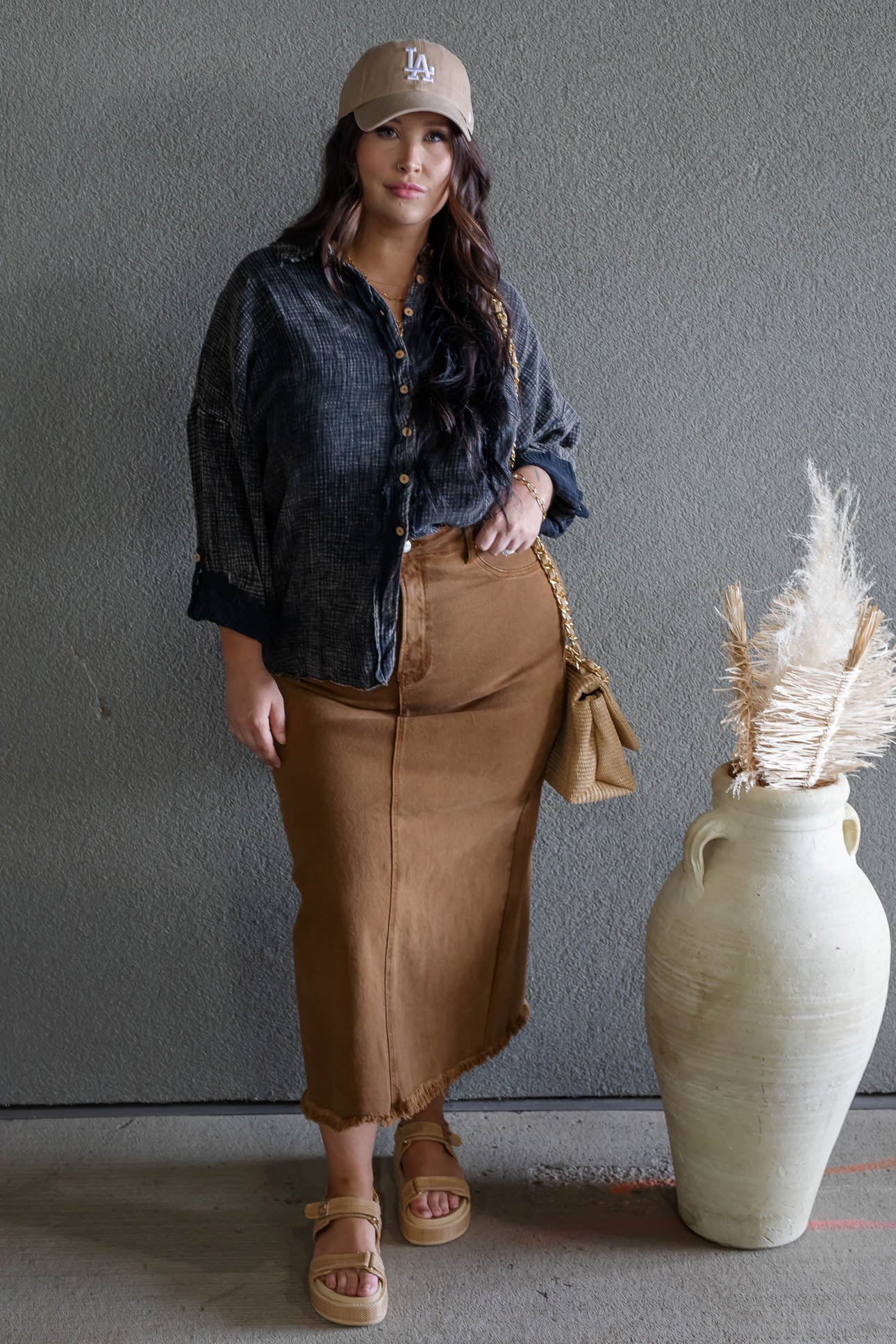 DAYTON BUTTON UP GAUZE SHIRT (ACID WASH)