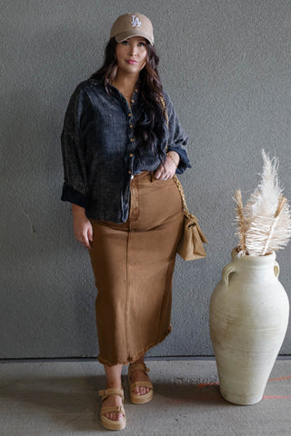 DAYTON BUTTON UP GAUZE SHIRT (ACID WASH)