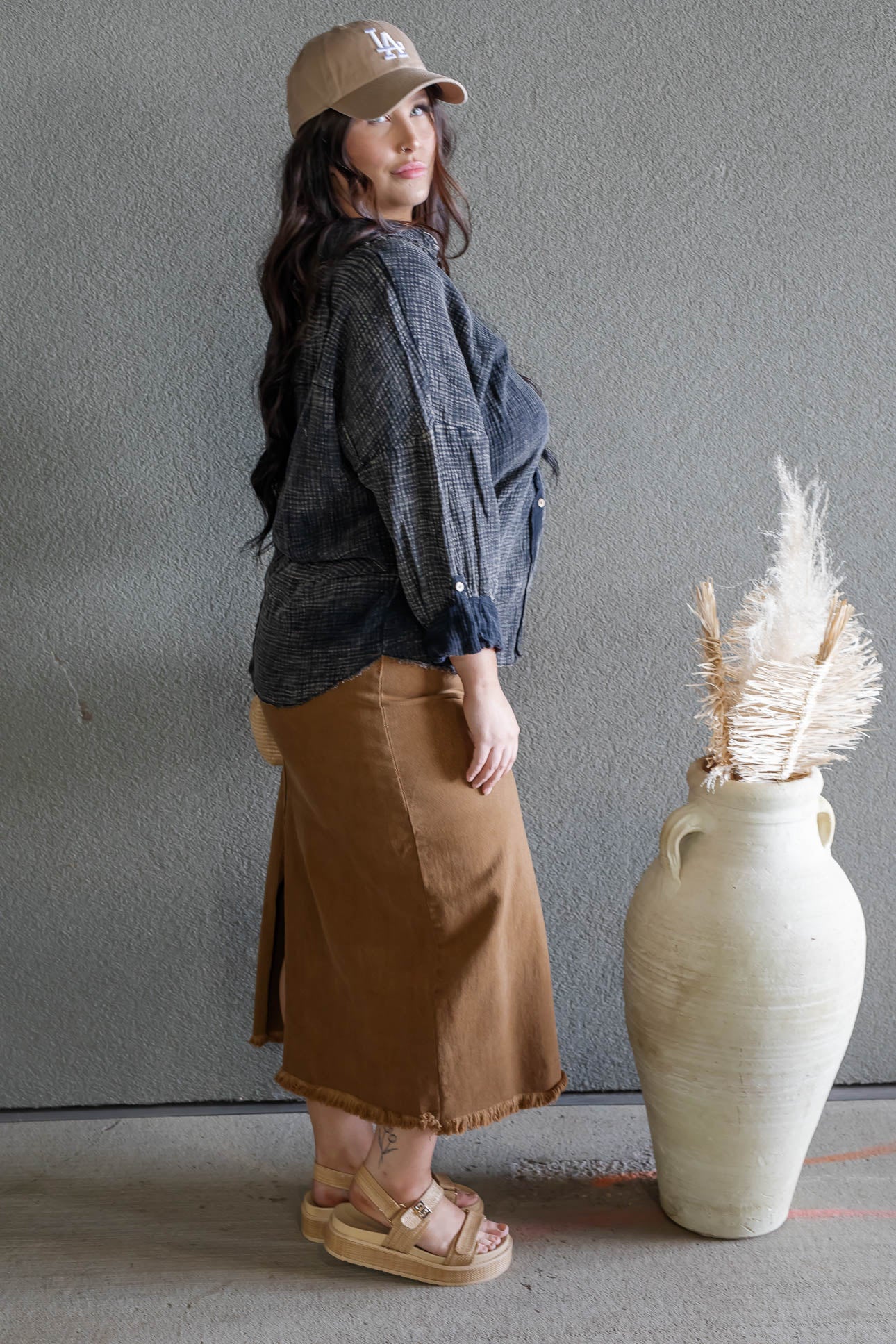 DAYTON BUTTON UP GAUZE SHIRT (ACID WASH)