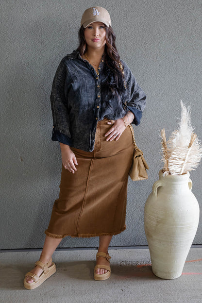 DAYTON BUTTON UP GAUZE SHIRT (ACID WASH)