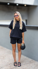 TALIN TWO PIECE SHORT SET (BLACK)