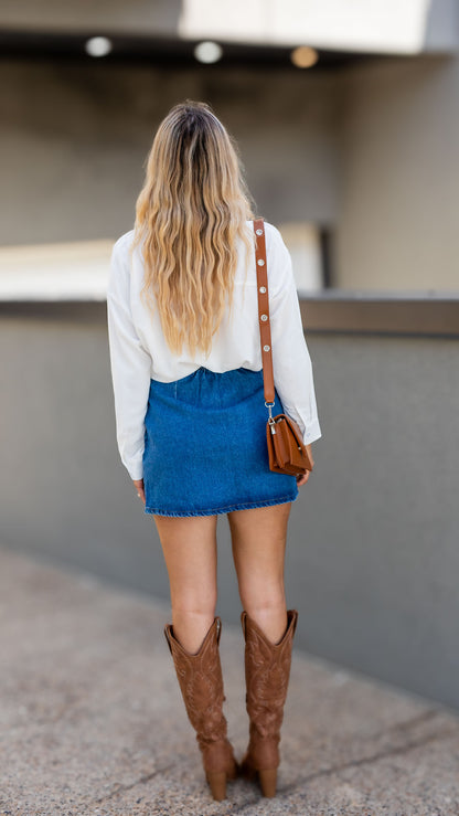 THEA WRAP SKORT DENIM | ONLY
