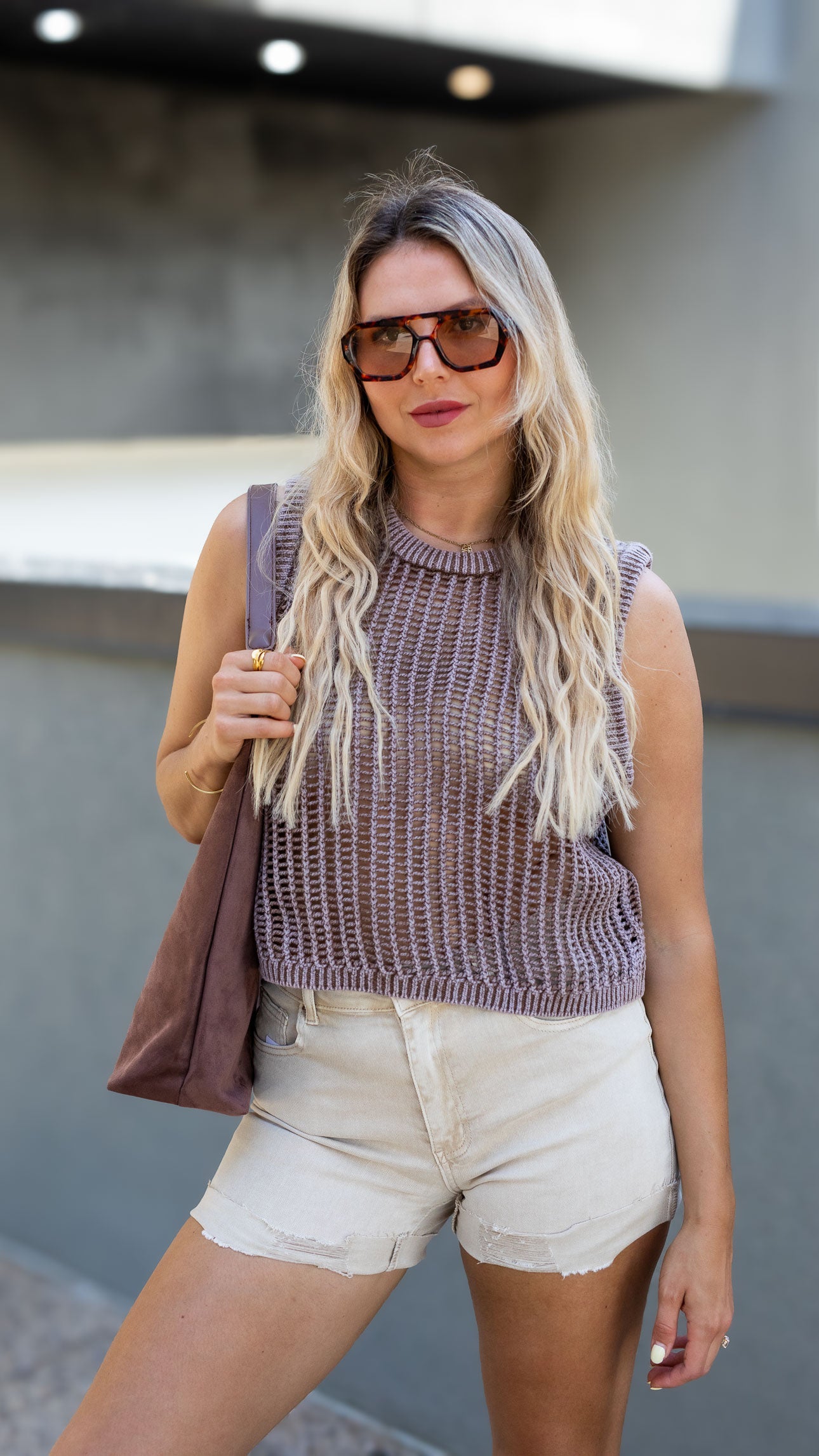 BILLY CROCHET TOP (BROWN)