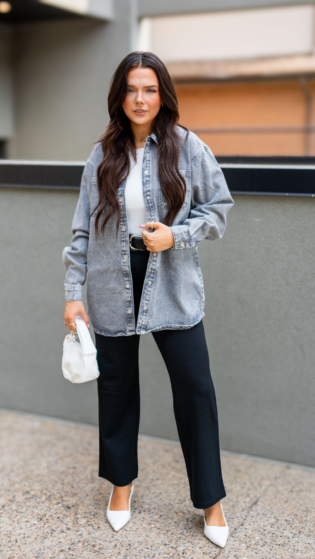 MALVA DENIM SHACKET COAT (GREY) | ONLY