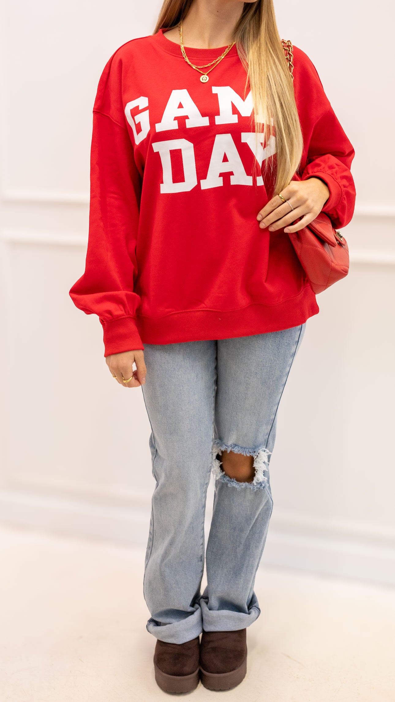 GD CREW NECK SWEATSHIRT (RED)