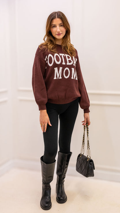 FOOTBALL MOM SWEATER (BROWN)