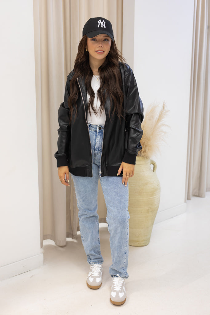 NEW SAGE FAUX LEATHER BOMBER | RESTOCK BEST SELLER