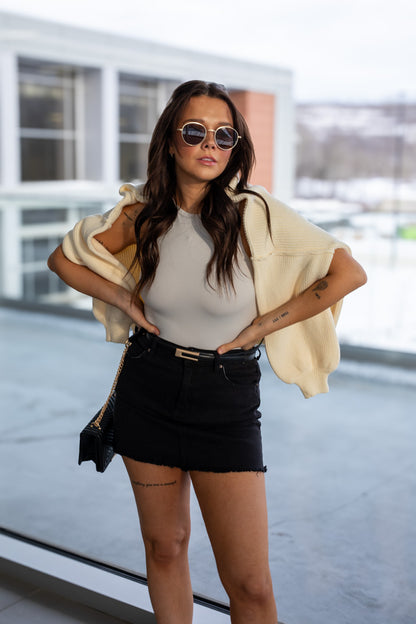 NEW WILLOW DENIM SKIRT (BLACK) | RESTOCK