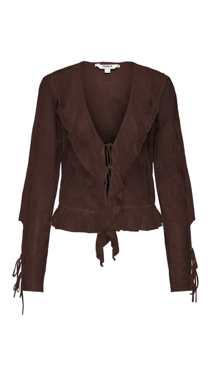 ONLCALIBEA L/S RUFFLE TOP WVN EX