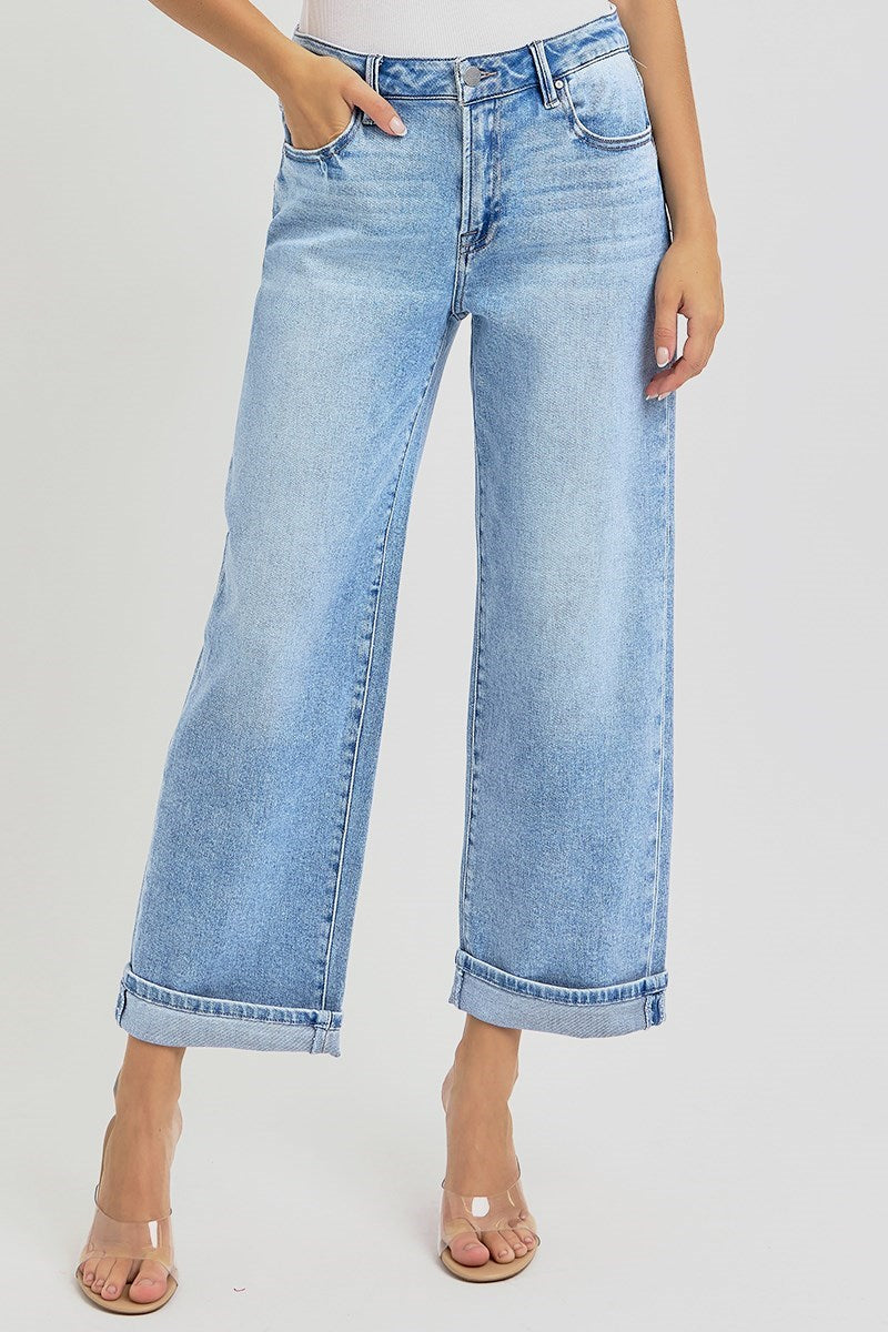 REMI HIGH RISE ANKLE BOYFRIEND TURN UP CUFFED JEANS