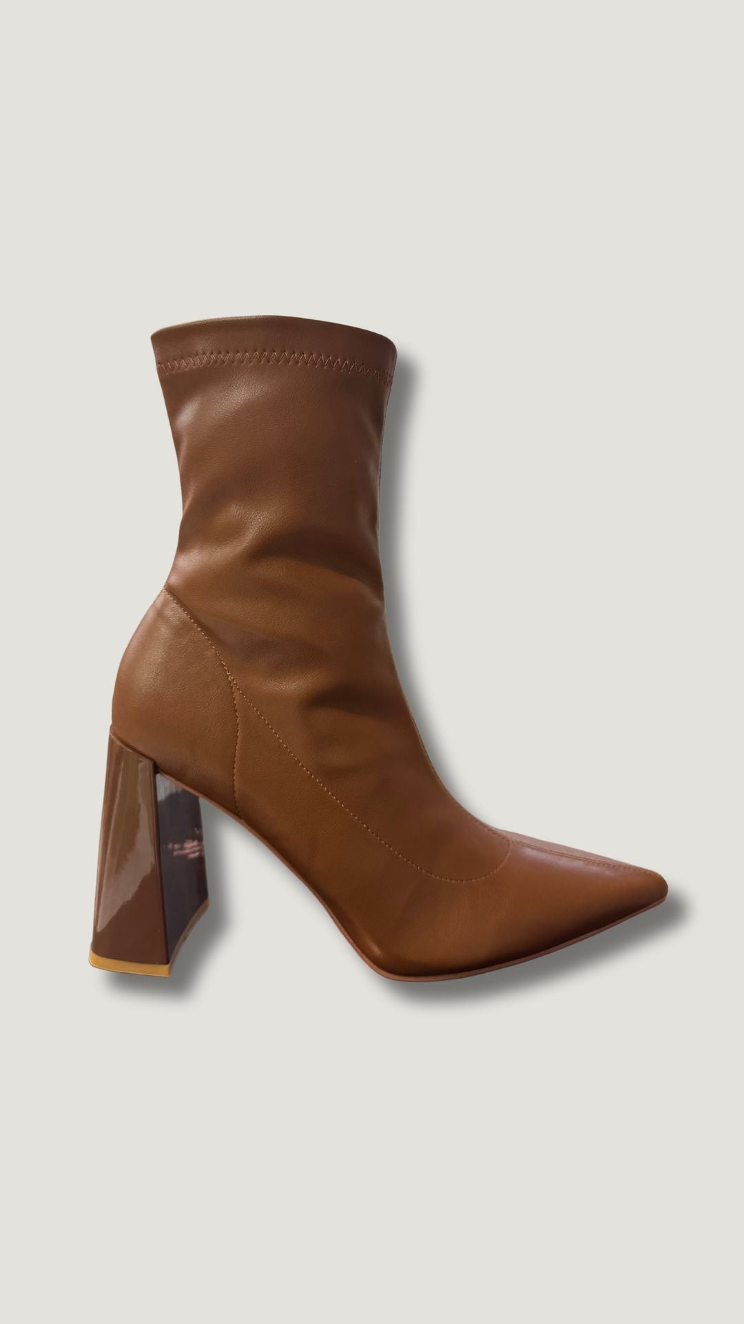 MARRIOT LEATHER SOCK BOOTIES | BROWN