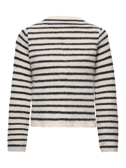 KERRY PIUMO BUTTON STRIPED CARDIGAN  | ONLY