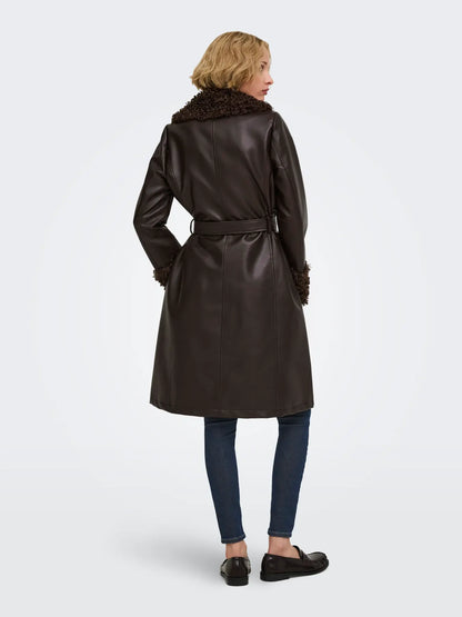 MARLEE FAUX LEATHER FUR JACKET | ONLY