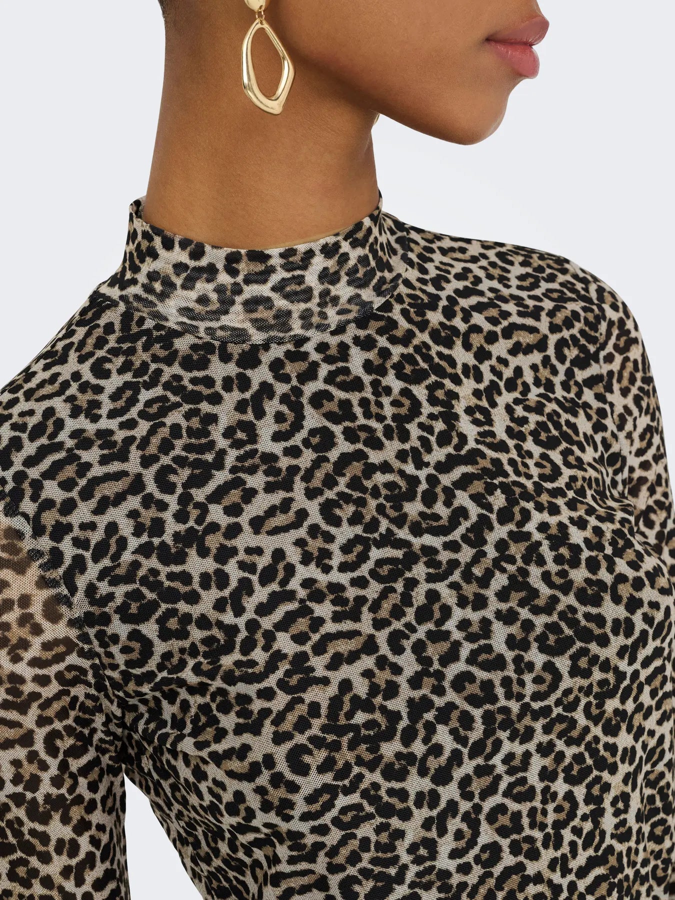ERICA MESH TOP (ANIMAL PRINT) | ONLY