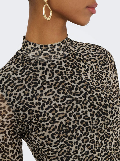 ERICA MESH TOP (ANIMAL PRINT) | ONLY