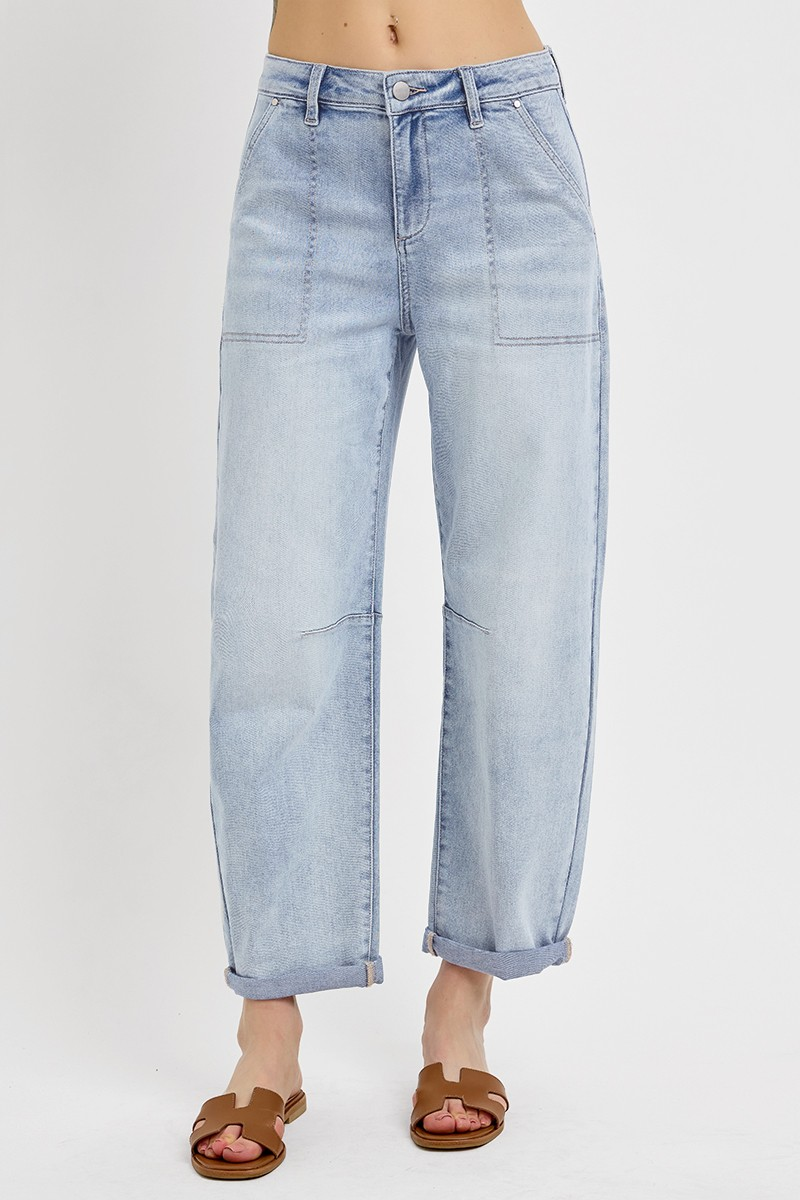 JULIA SLOUCHY BARREL RELAXED PATCH POCKET JEANS