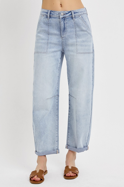JULIA SLOUCHY BARREL RELAXED PATCH POCKET JEANS