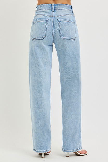 JAYME SLOUCHY WIDE JEANS, DRAWSTRING | PATCH POCKETS