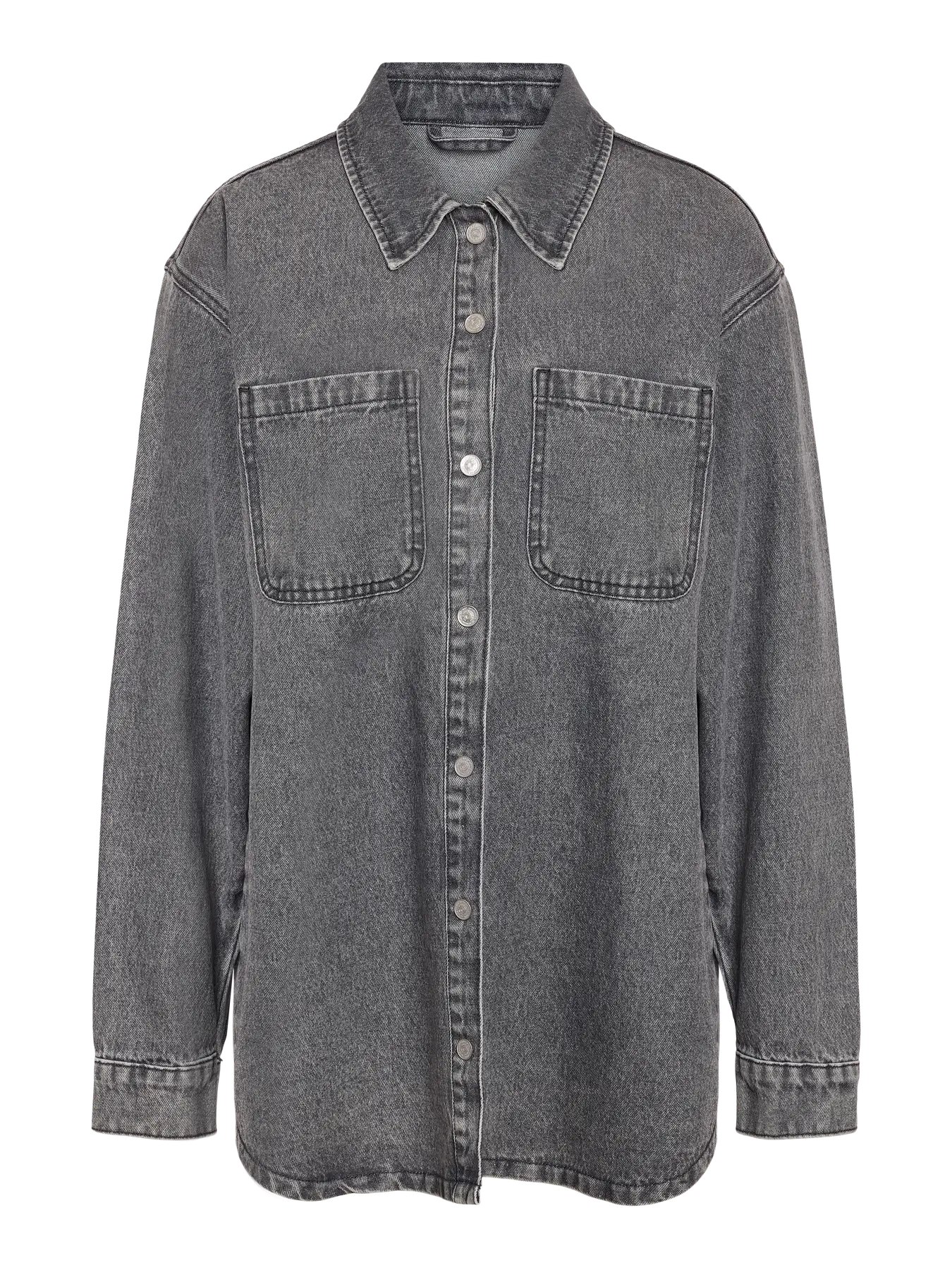 MALVA DENIM SHACKET COAT (GREY) | ONLY