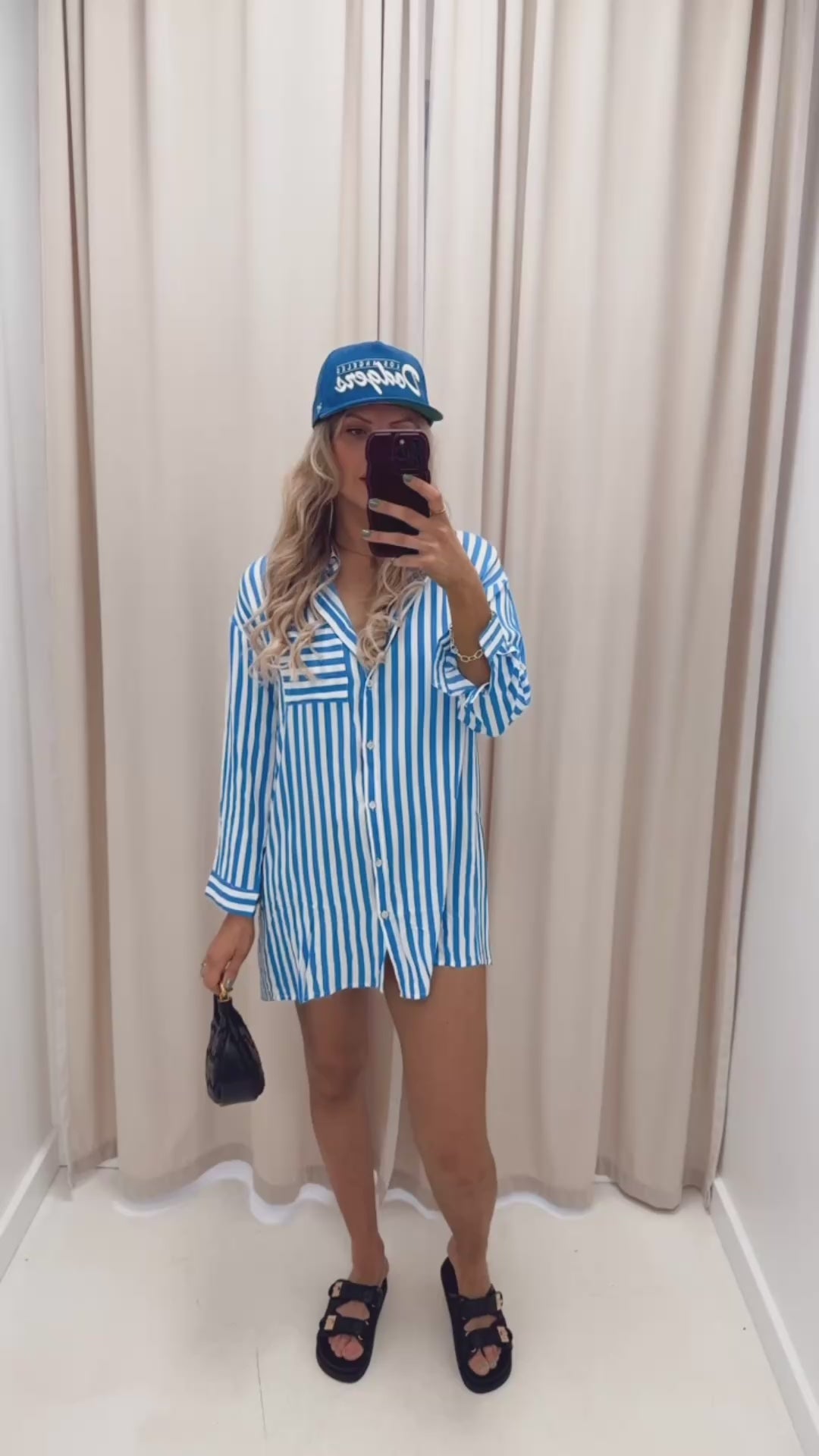 POPPY STRIPED SHIRT DRESS (BLUE)
