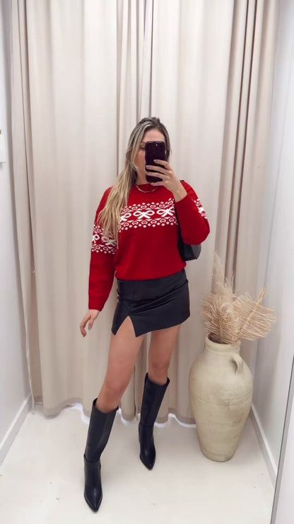 BOW FAIRE ISLE KNIT SWEATER