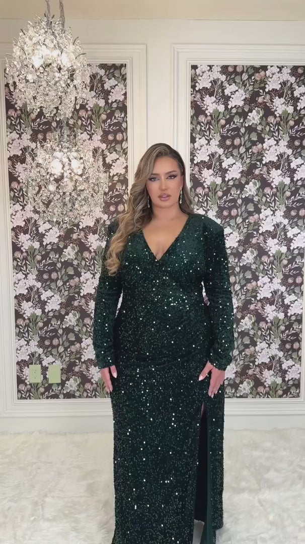 ROMA VELVET GOWN | GREEN